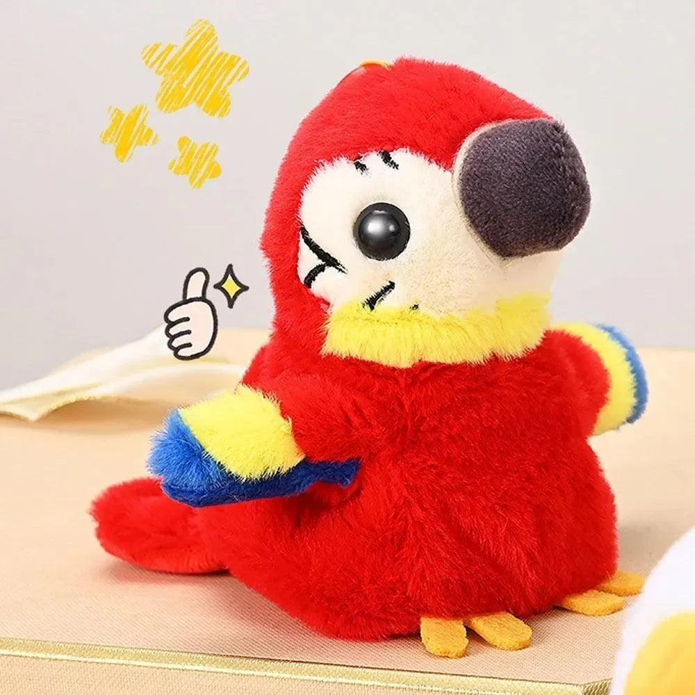 Interactive Squawking Parrot Plush Keychain - Bear Hugs