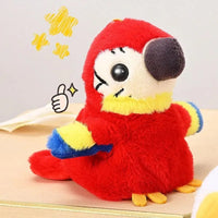 Interactive Squawking Parrot Plush Keychain - Bear Hugs