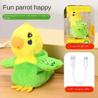 Interactive Squawking Parrot Plush Keychain - Bear Hugs