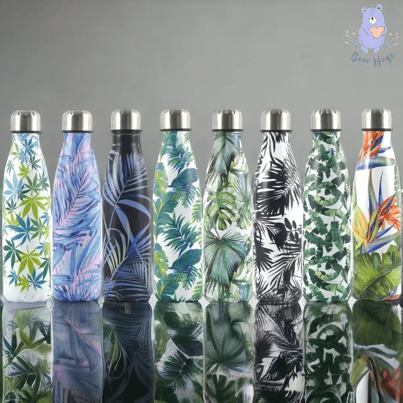 Jungle Leaves Cola Metal Water Bottle (500 ml) - Bear Hugs