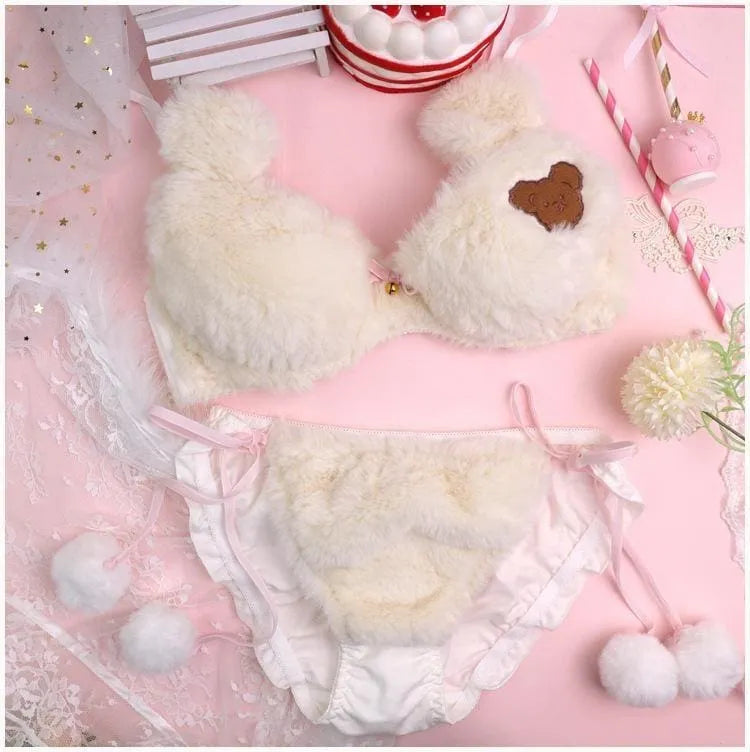 Fuzzy Teddy Bear Lingerie Set - Bear Hugs