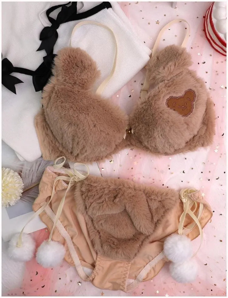 Fuzzy Teddy Bear Lingerie Set - Bear Hugs