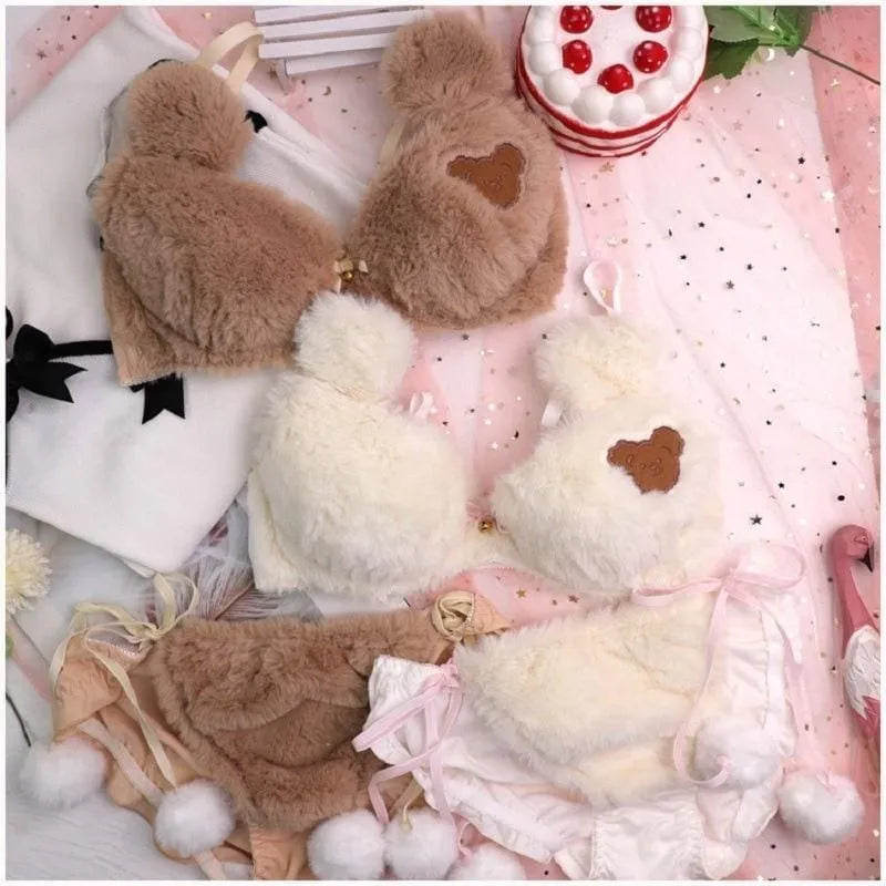 Fuzzy Teddy Bear Lingerie Set - Bear Hugs