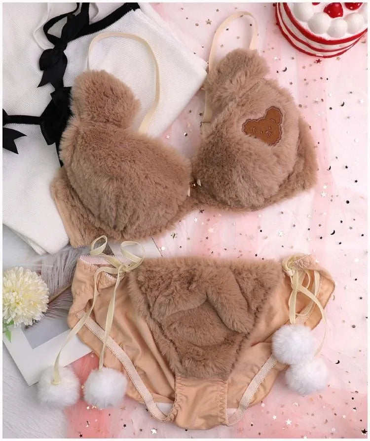 Fuzzy Teddy Bear Lingerie Set - Bear Hugs