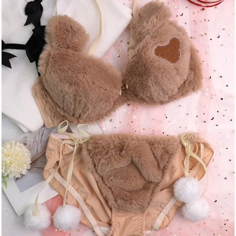 Fuzzy Teddy Bear Lingerie Set - Bear Hugs