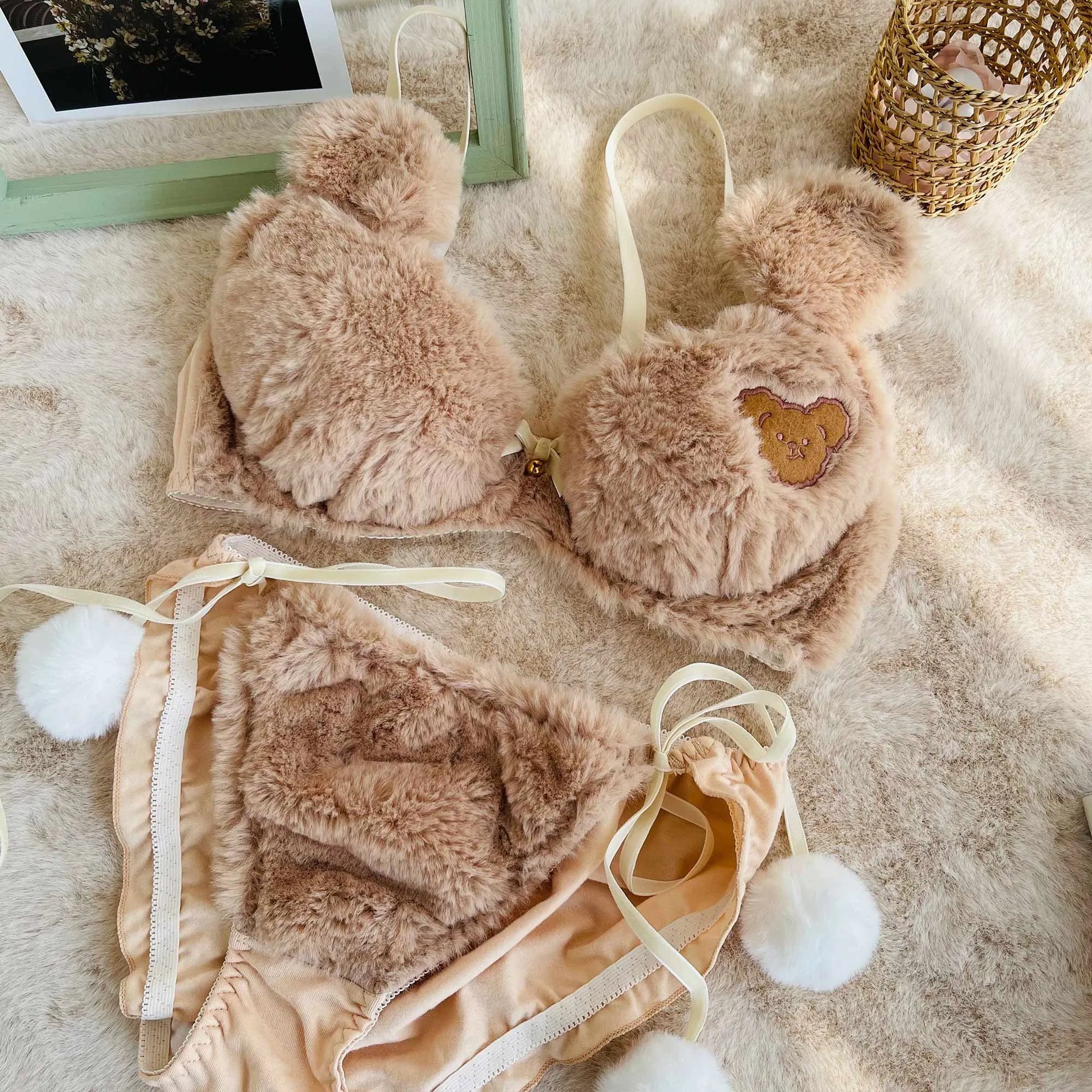 Fuzzy Teddy Bear Lingerie Set - Bear Hugs