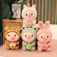 Kawaii Milk Tea Piggy Plush - Bear Hugs