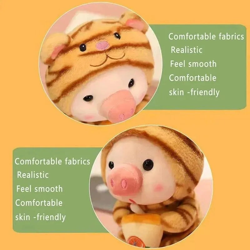 Kawaii Milk Tea Piggy Plush - Bear Hugs