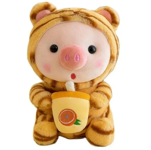 Kawaii Milk Tea Piggy Plush - Bear Hugs