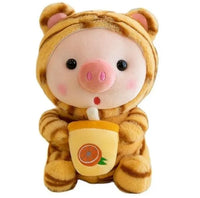 Kawaii Milk Tea Piggy Plush - Bear Hugs