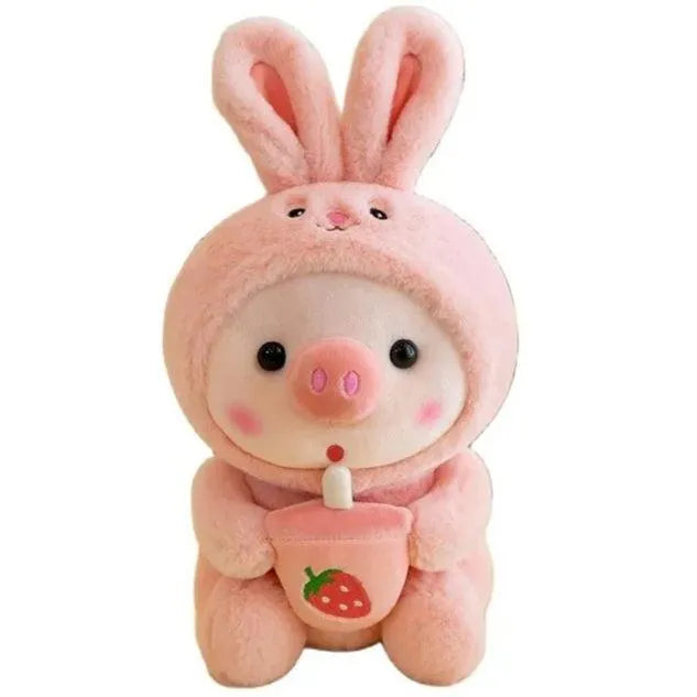 Kawaii Milk Tea Piggy Plush - Bear Hugs