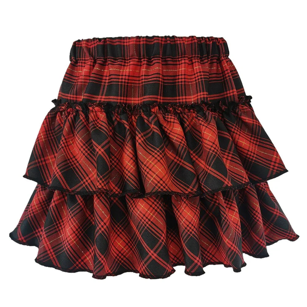 Kawaii Princess Plaid Skirt - Pink College Cutie - Bear Hugs