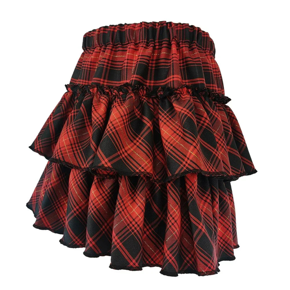 Kawaii Princess Plaid Skirt - Pink College Cutie - Bear Hugs