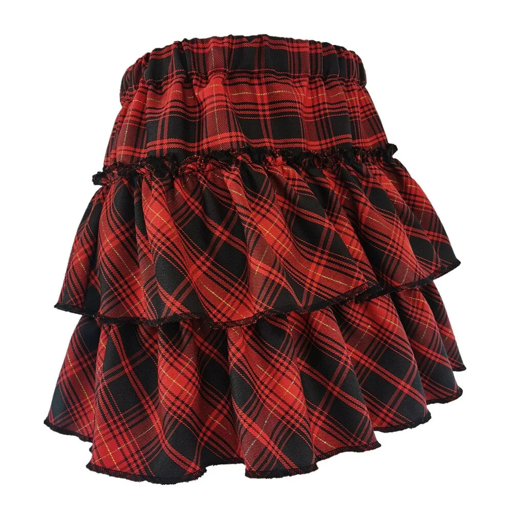 Kawaii Princess Plaid Skirt - Pink College Cutie - Bear Hugs