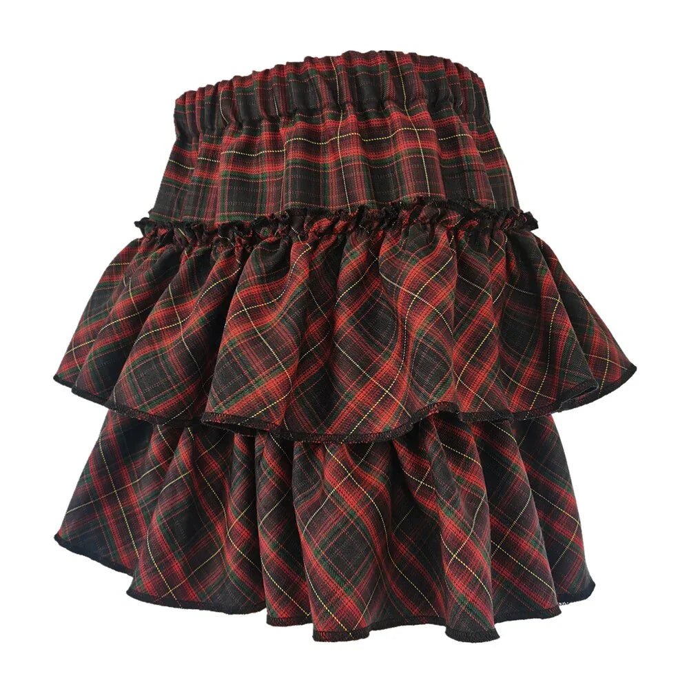 Kawaii Princess Plaid Skirt - Pink College Cutie - Bear Hugs
