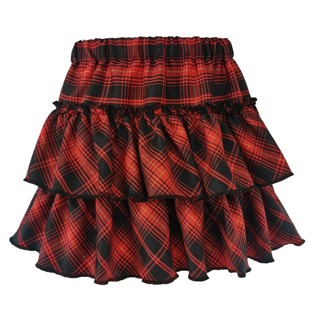 Kawaii Princess Plaid Skirt - Pink College Cutie - Bear Hugs