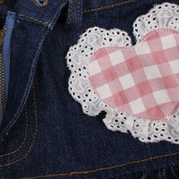 Kawaii Punk Denim Skirt – Preppy Harajuku Y2K Lace Mini Skirt - Bear Hugs