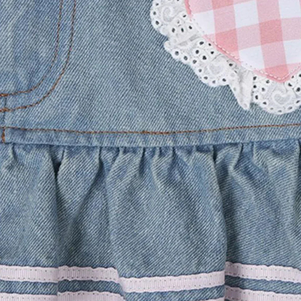 Kawaii Punk Denim Skirt – Preppy Harajuku Y2K Lace Mini Skirt - Bear Hugs