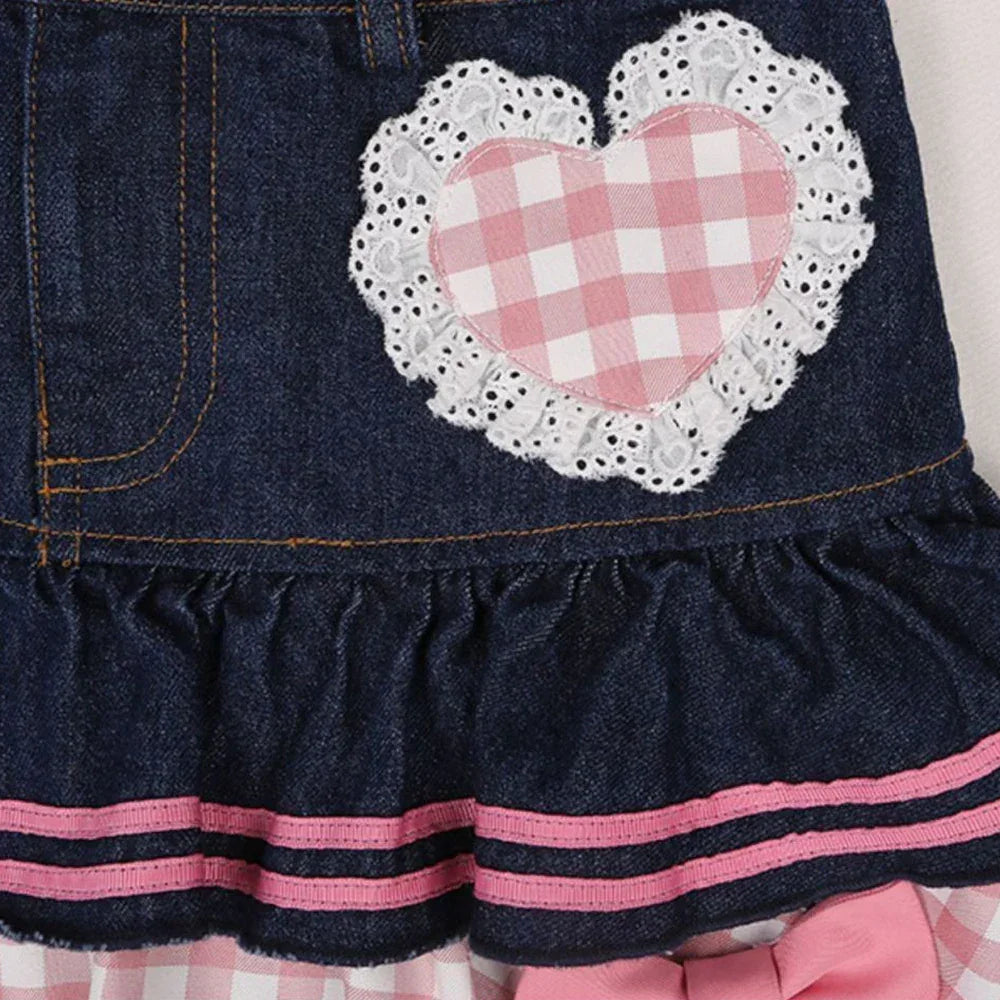 Kawaii Punk Denim Skirt – Preppy Harajuku Y2K Lace Mini Skirt - Bear Hugs