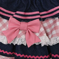 Kawaii Punk Denim Skirt – Preppy Harajuku Y2K Lace Mini Skirt - Bear Hugs