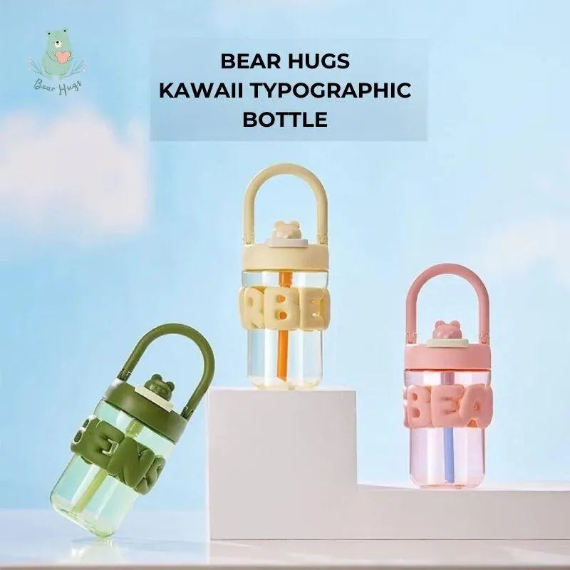 Kawaii Typographic Tritan Bottle (520 ml) - Bear Hugs