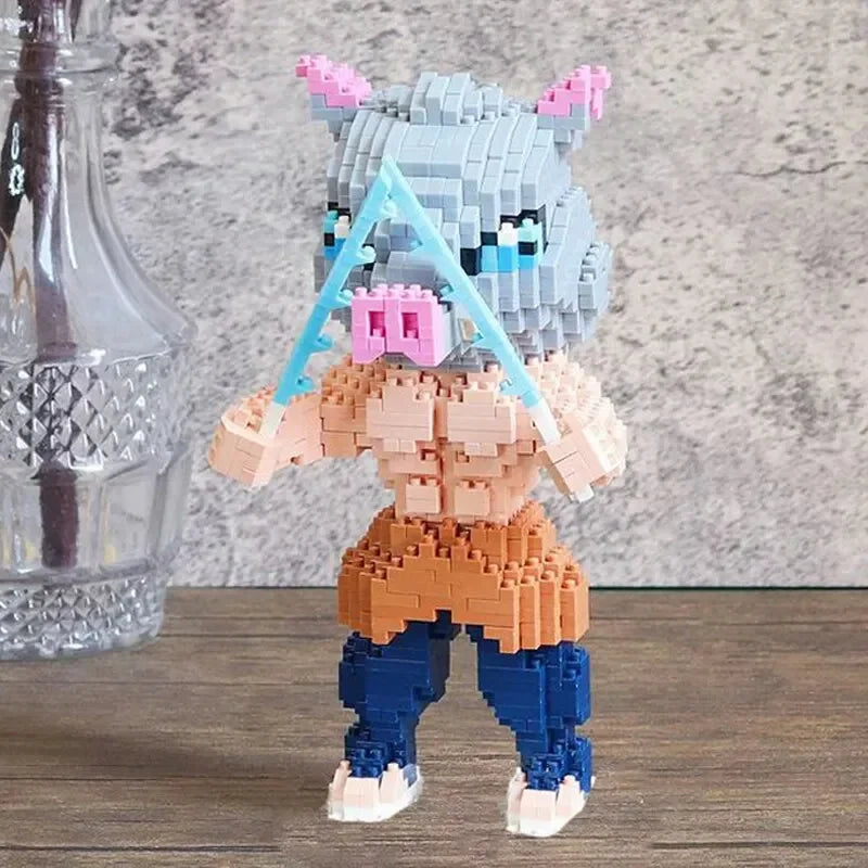 Anime Demon Slayer Inosuke Standing Boar Warrior Nano Building Blocks - Bear Hugs