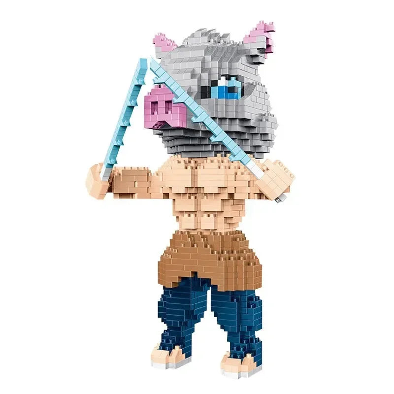 Anime Demon Slayer Inosuke Standing Boar Warrior Nano Building Blocks - Bear Hugs
