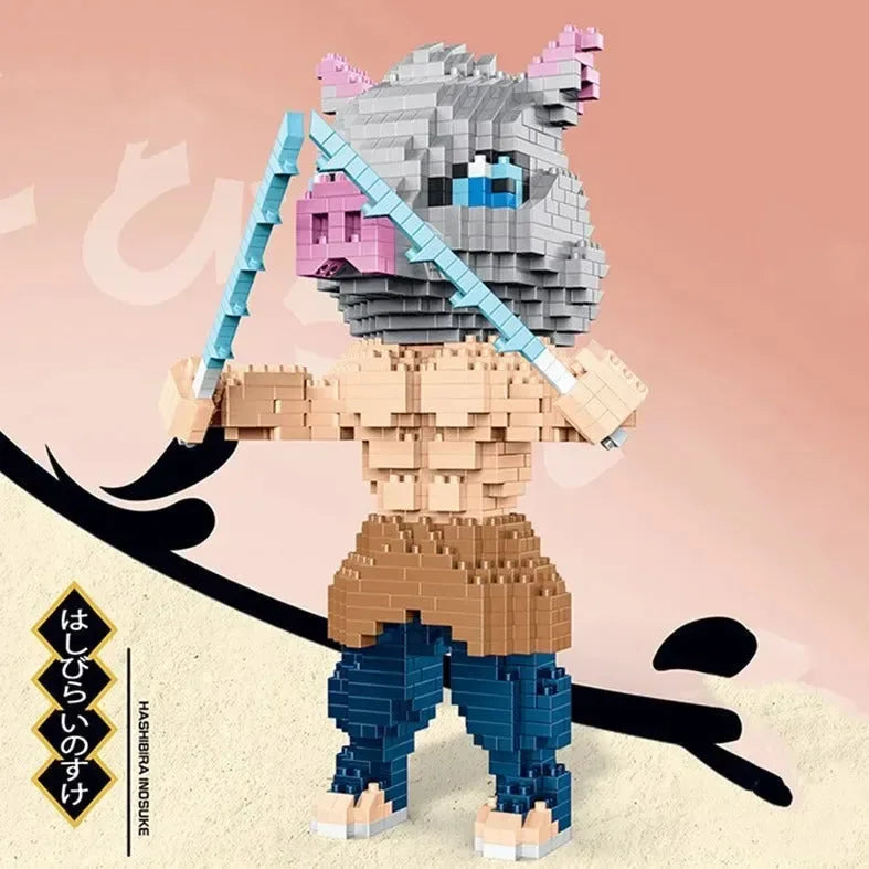 Anime Demon Slayer Inosuke Standing Boar Warrior Nano Building Blocks - Bear Hugs