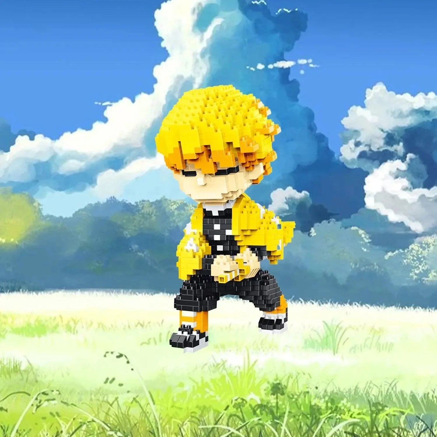 Anime Demon Slayer Zenitsu Thunder Breathing Nano Building Blocks - Bear Hugs
