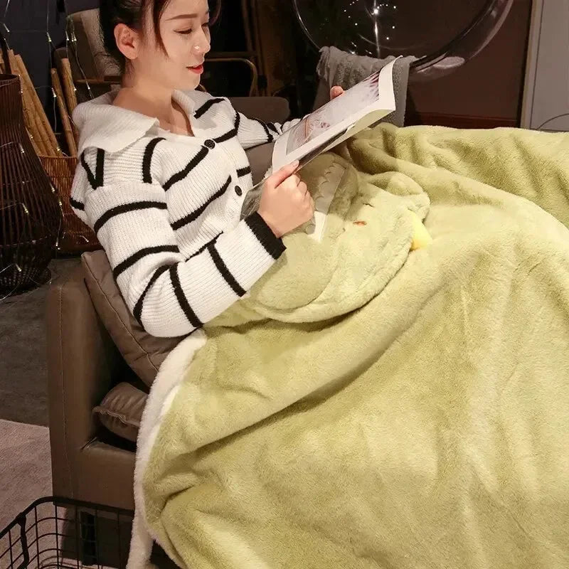 Black Cat Green Dino Plush Cape Hoodie Blanket - Bear Hugs