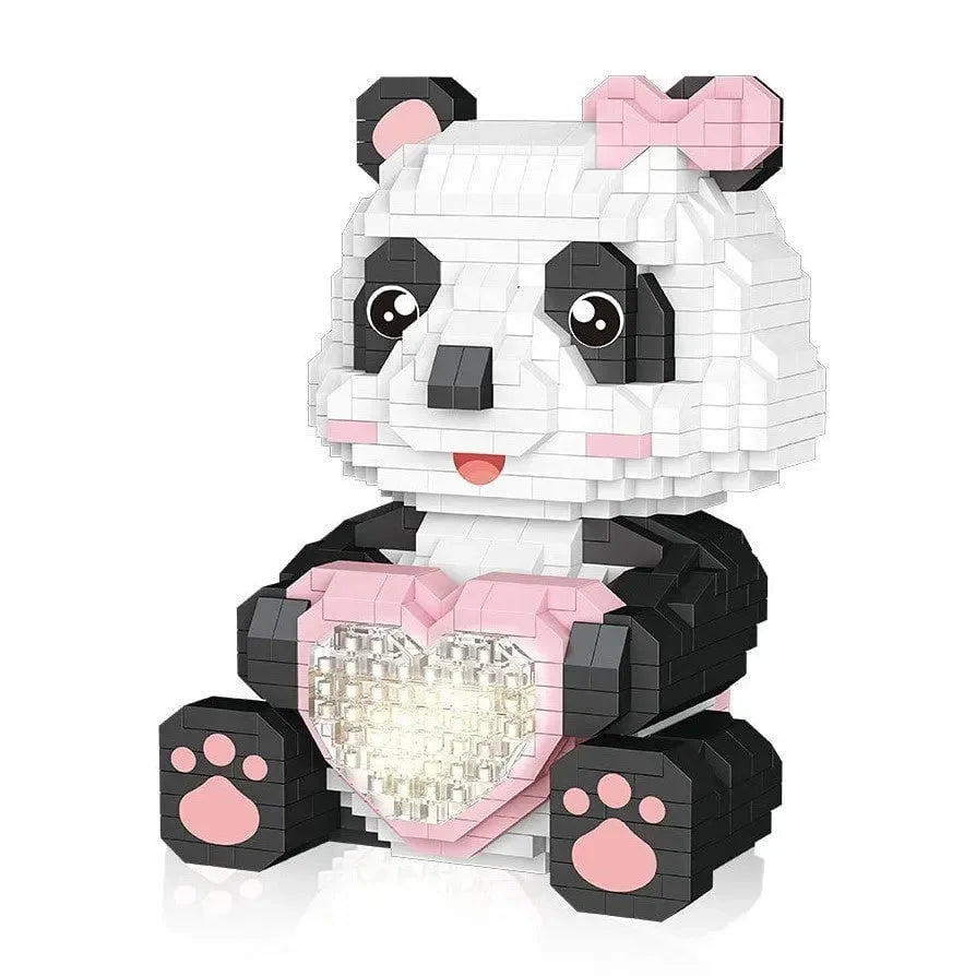 Coco and Bobo Pandas in Love LED Nano Building Blocks - Bear Hugs