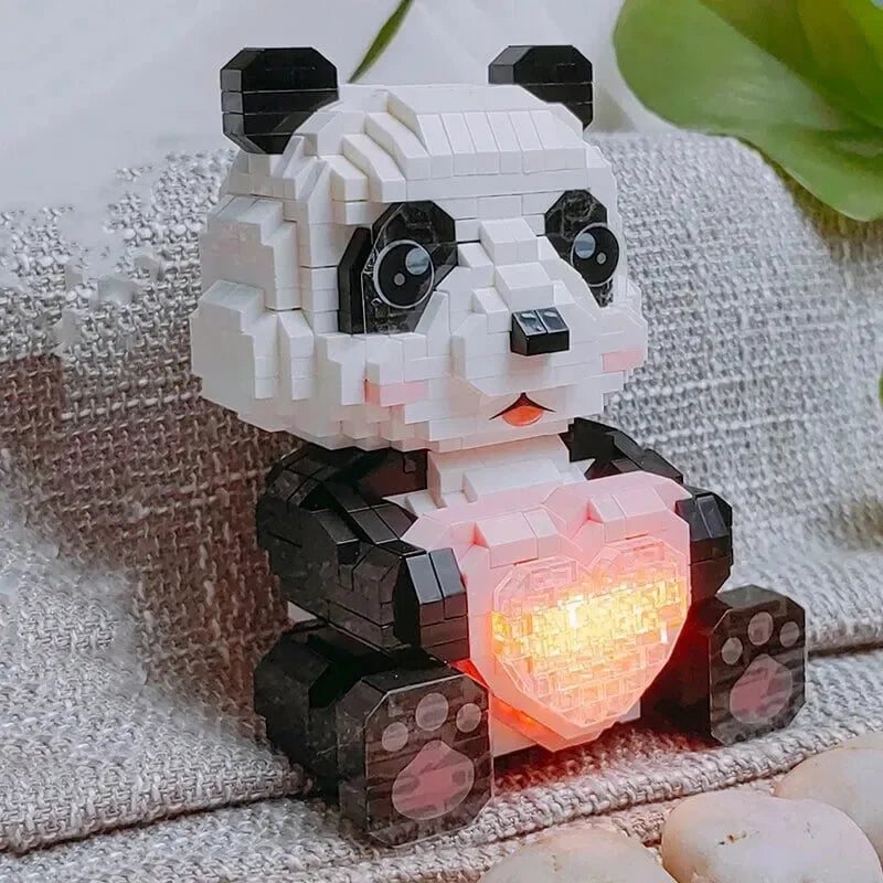 Coco and Bobo Pandas in Love LED Nano Building Blocks - Bear Hugs