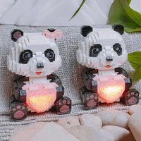 Coco and Bobo Pandas in Love LED Nano Building Blocks - Bear Hugs