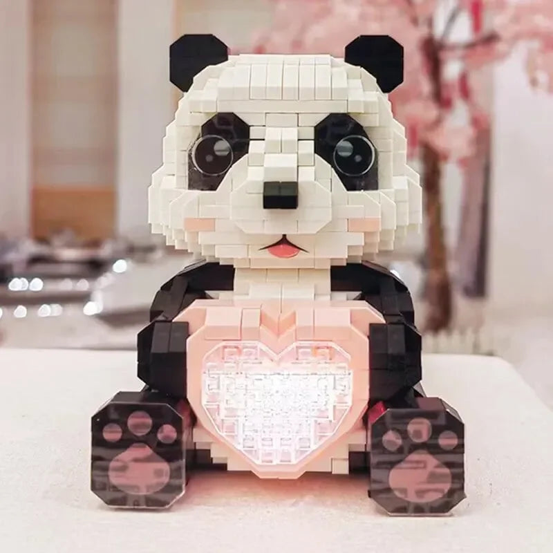 Coco and Bobo Pandas in Love LED Nano Building Blocks - Bear Hugs