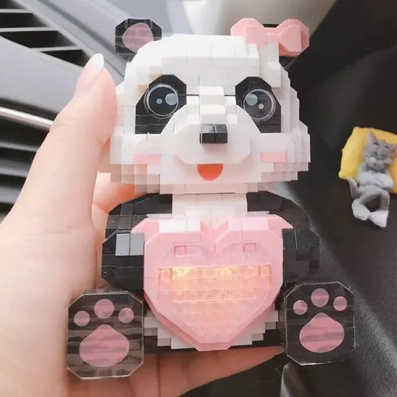 Coco and Bobo Pandas in Love LED Nano Building Blocks - Bear Hugs