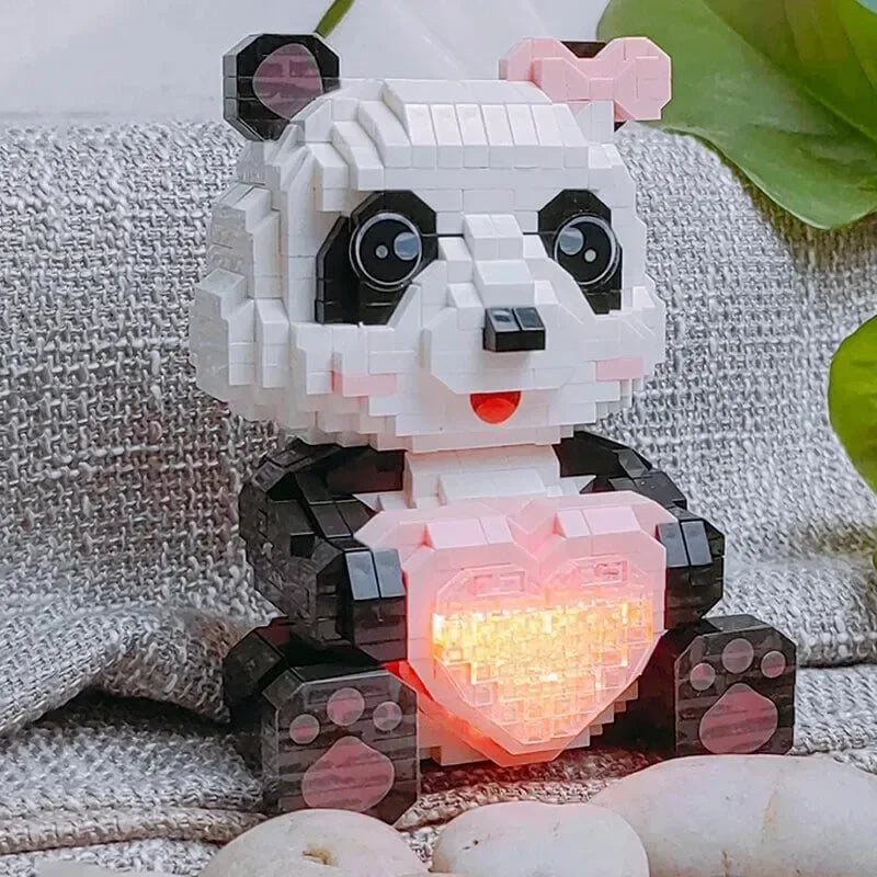 Coco and Bobo Pandas in Love LED Nano Building Blocks - Bear Hugs