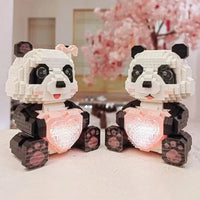 Coco and Bobo Pandas in Love LED Nano Building Blocks - Bear Hugs