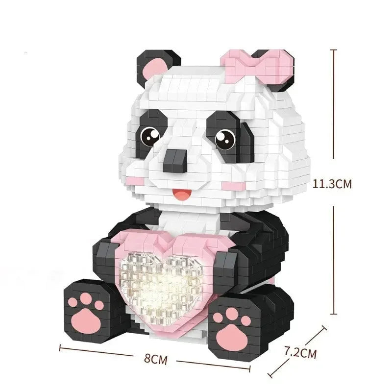 Coco and Bobo Pandas in Love LED Nano Building Blocks - Bear Hugs