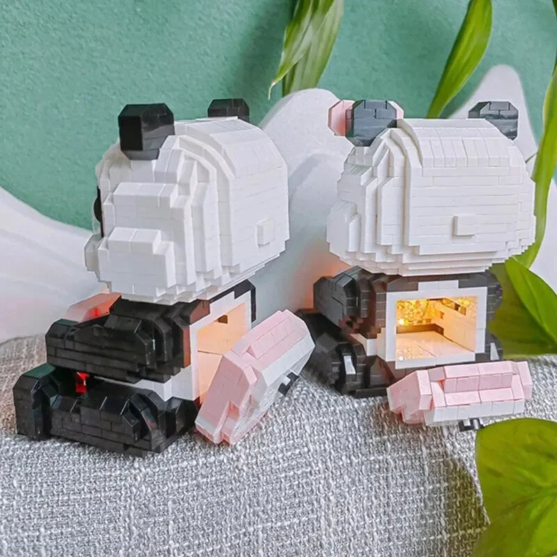 Coco and Bobo Pandas in Love LED Nano Building Blocks - Bear Hugs