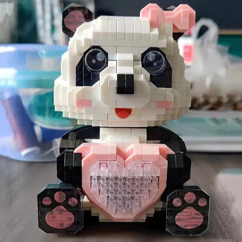 Coco and Bobo Pandas in Love LED Nano Building Blocks - Bear Hugs