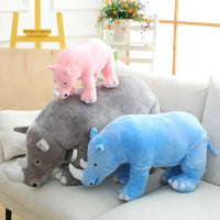 Colorful Cuddly Rhino Plushies - Bear Hugs