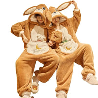 Fluffy Brown Bunny Adults Pyjama 1-Piece Set - Bear Hugs
