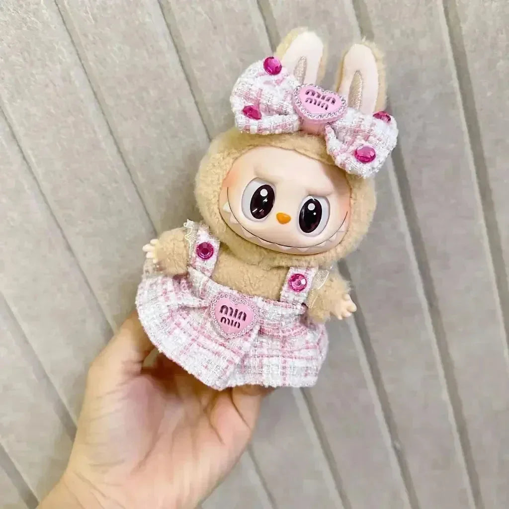 Handmade Labubu Heart Dress Outfit with Accessories - Bear Hugs