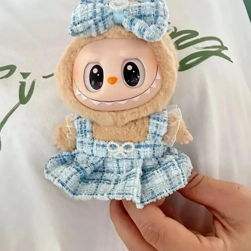 Blue Handmade Labubu Heart Dress Outfit