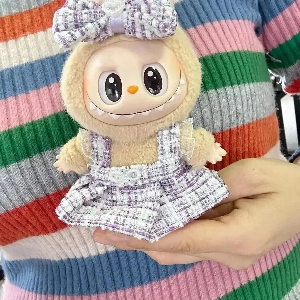 Handmade Labubu Heart Dress Outfit with Accessories - Bear Hugs