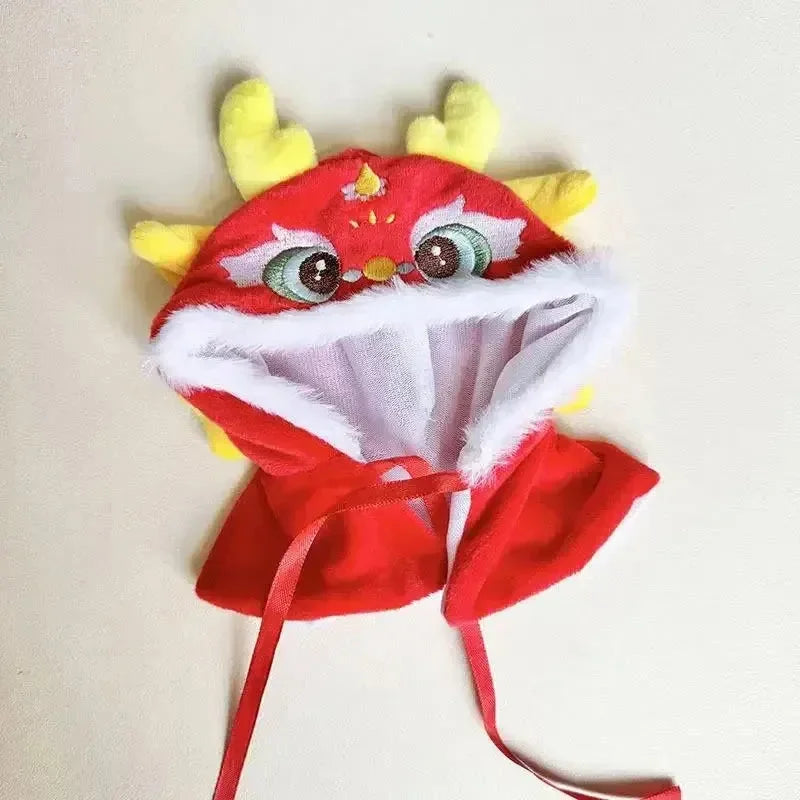 Kawaii Labubu Red Chinese Dragon Outfit - Bear Hugs