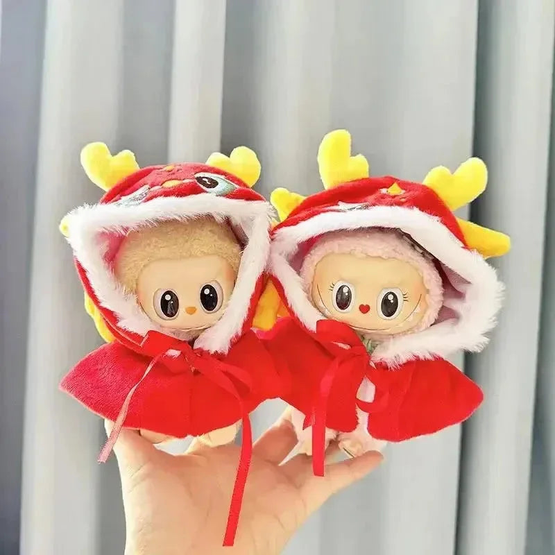 Kawaii Labubu Red Chinese Dragon Outfit - Bear Hugs