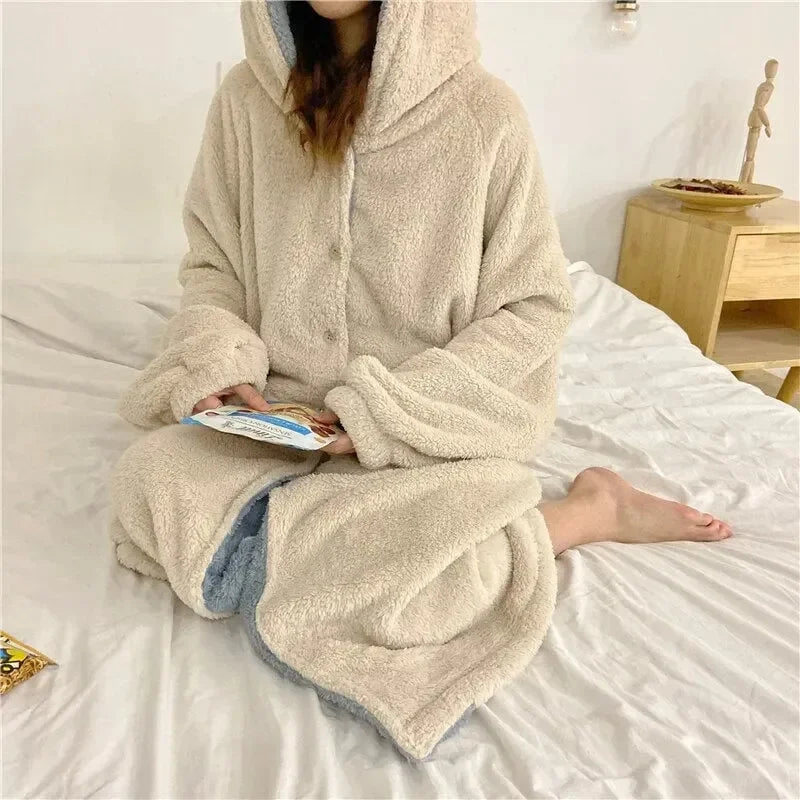 Kawaii Pastel Dragon Plush Hoodie Blanket - Bear Hugs