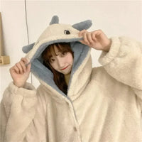 Kawaii Pastel Dragon Plush Hoodie Blanket - Bear Hugs