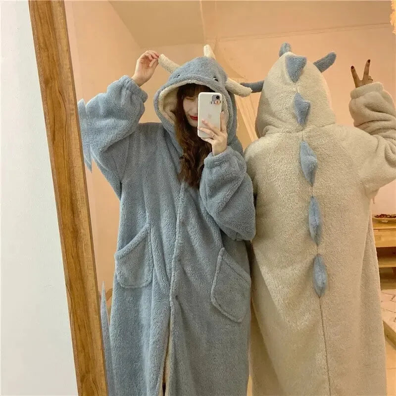 Kawaii Pastel Dragon Plush Hoodie Blanket - Bear Hugs
